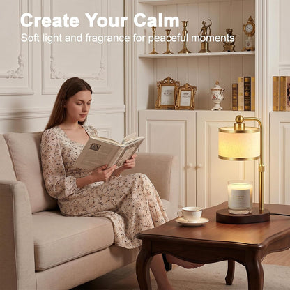 Candle Warmer Lamp with Timer, Modern Golden Candle Warmer for jar Candles, Electric Wax Warmer, Includes 2 Bulbs, Birthday Gift for Women, Mom, Housewarming