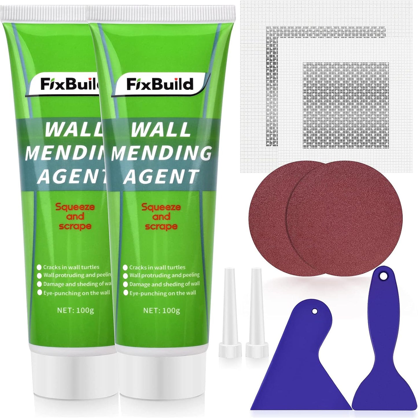 Drywall Repair Kit, 13 Piece Aluminum Wall Repair Patch Kit, 2/4/6/8 inch Aluminum Drywall Patch, Quick Fix Plaster