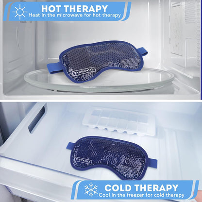 Gel Bead Hot and Cold Eye Masks - FSA HSA Approved Reusable Gel Bead Ice Pack Provides Ice and Heat Pain Relief for Head, Puffy Eyes, Beauty, Relaxing, and Sleep (Navy Blue)