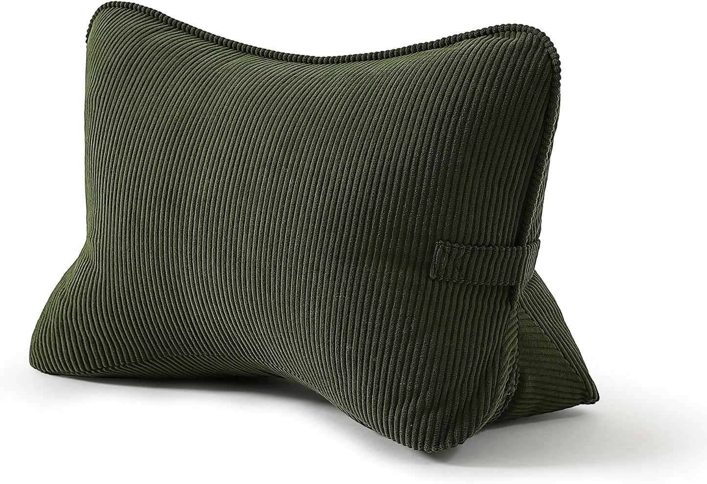 Pat. Pend. Corduroy Lumbar Support Back Pillow for Watching TV, Reading & Gaming, Ergonomic Triangle Support Cushion for Sofa, Armchair & Bed Sitting, Removable Washable Cover, Beige Gray