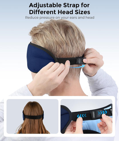 LOVE EYE Sleep Headphones Bluetooth 5.4 Sleeping Eye Mask Wireless Music Earphones with Built-in HD Speakers for Side Sleepers Cotton Sleeping Headphones for Women Men Gifts (Lavender Purple)