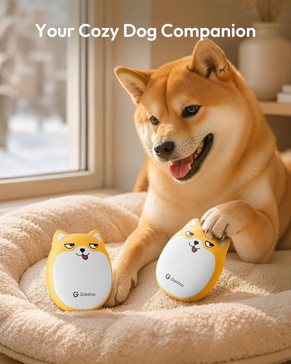 Gaiatop Rechargeable Hand Warmers 2 Pack, Cute Dog Magnetic Design | Ultra-Slim 0.77 in Fits Gloves and Pockets, 3 Heat Levels, 2.15 oz Each, Matte Ergonomic Grip, Reusable Winter Gift for Women