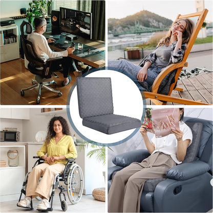 BALAPET Recliner Cushions for Long Sitting, Egg Crate Foam Recliner Cushion for Elderly Reduces Muscle Fatigue and Provides Air Flow, Extra Large Non-Slip Seat Cushion with Back Support(20*20*4in)