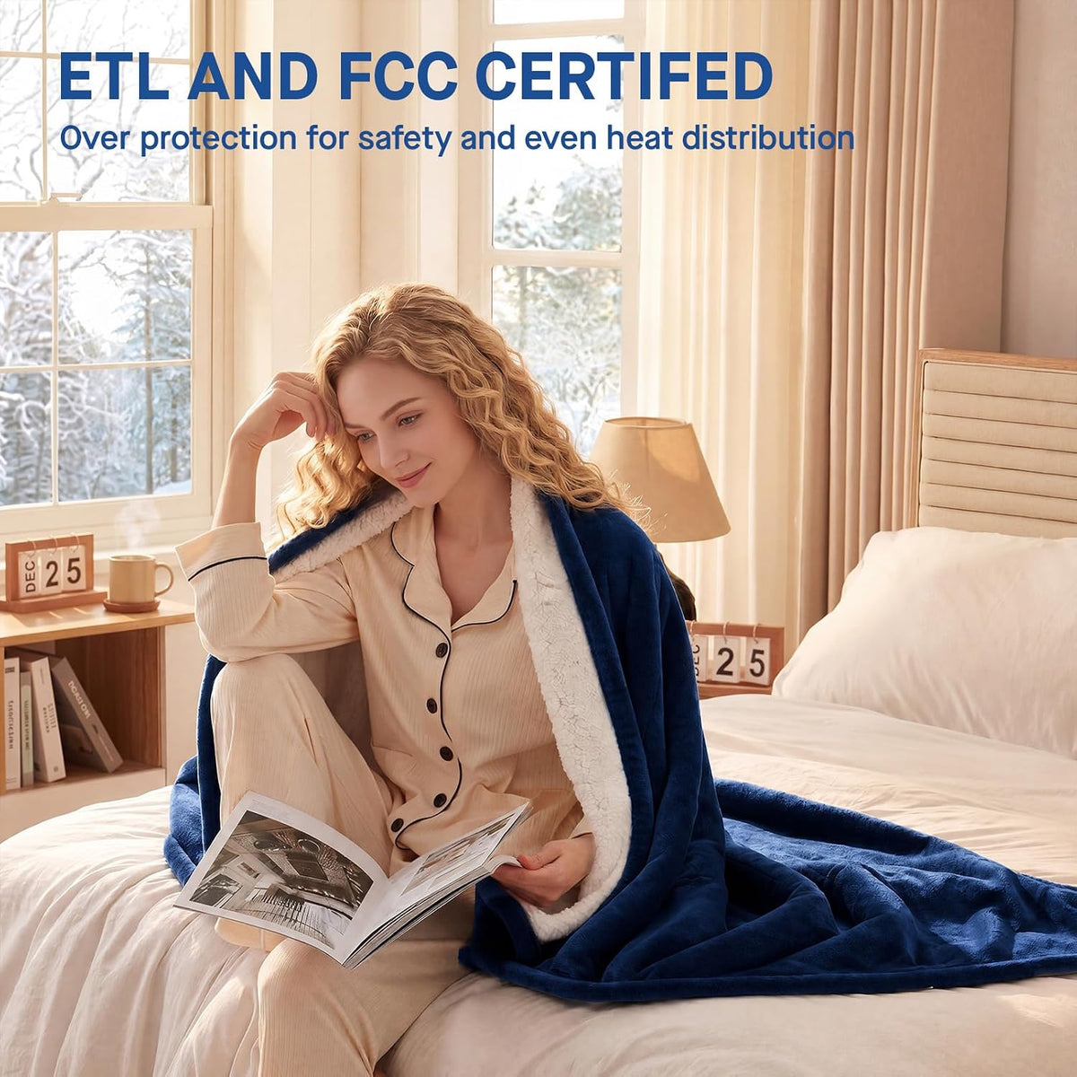 Sealy Electric Blanket Throw 50×60, Flannel to Sherpa, Charcoal