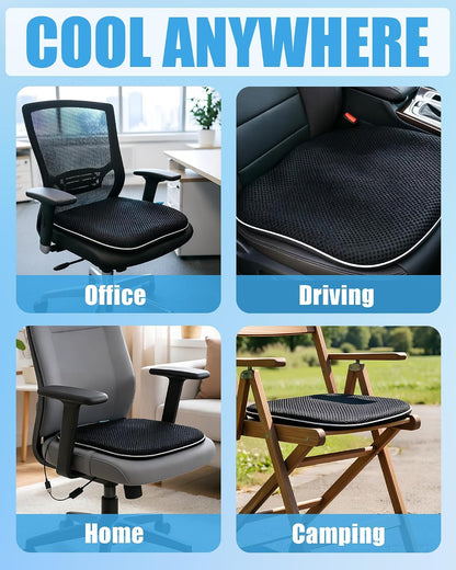 Cooling Seat Cushion with Smart Auto On/Off Sensor, USB Rechargeable Fan Cooling Seat Pad for Office Bleacher, Stadium