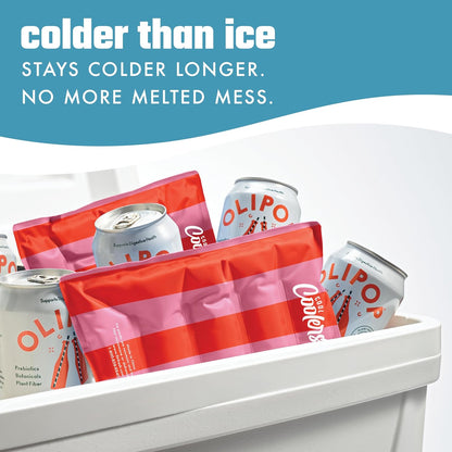 Cool Coolers by Fit & Fresh 2 Pack XL Soft Ice Packs for Cooler, Flexible Stretch Nylon, Lunch Box Ice Packs, Large Reusable Freezer Packs, Cornflower Blue