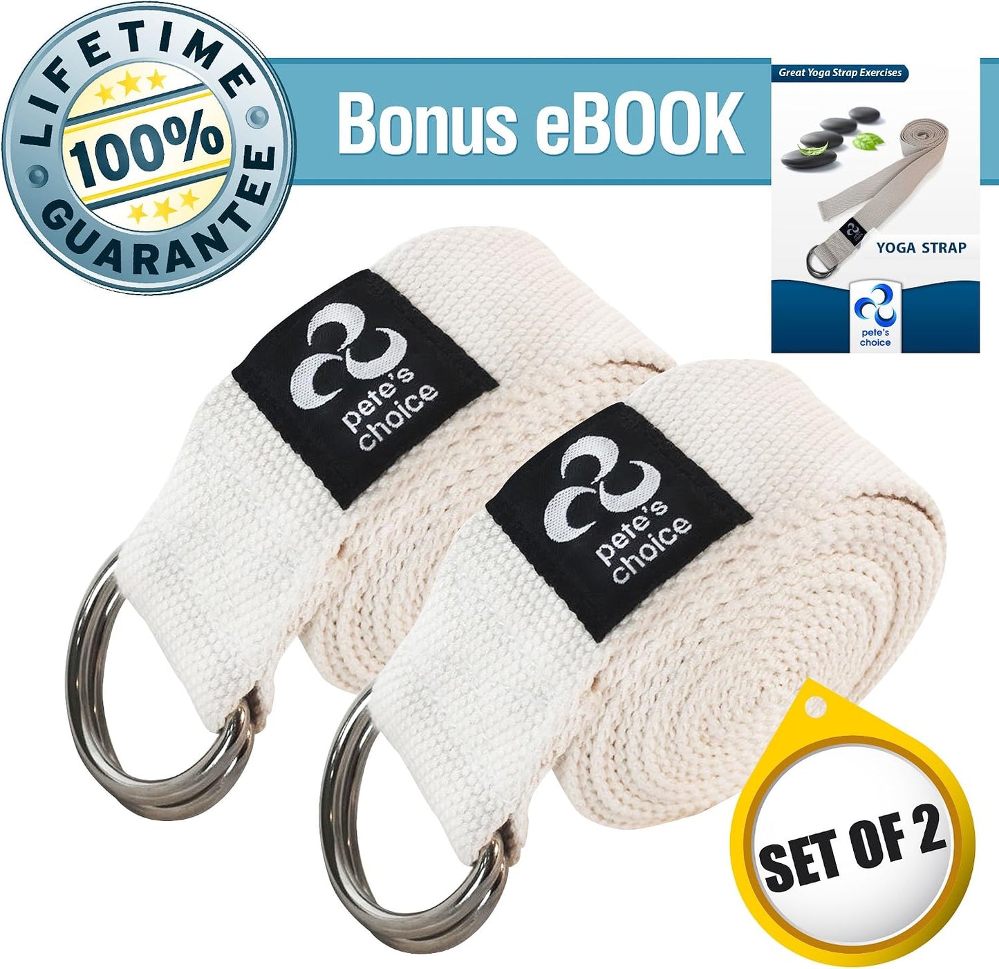 Stretching Straps and Yoga Blocks - Yoga Beginner Kit for Pilates & Gym | For Home Workouts - Hold Poses, Stretch, Improve Flexibility & Maintain Balance. BONUS Exercise Guide