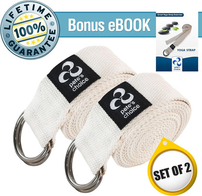 Stretching Straps and Yoga Blocks - Yoga Beginner Kit for Pilates & Gym | For Home Workouts - Hold Poses, Stretch, Improve Flexibility & Maintain Balance. BONUS Exercise Guide