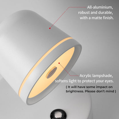 Aisilan LED Plug in Wall Sconce with Touch Dimmable Control Adjustable Wall Mounted Lamp Angle Anti-Glare Matte White Aluminum Bedside Reading Wall Lights for Bedroom Living Room