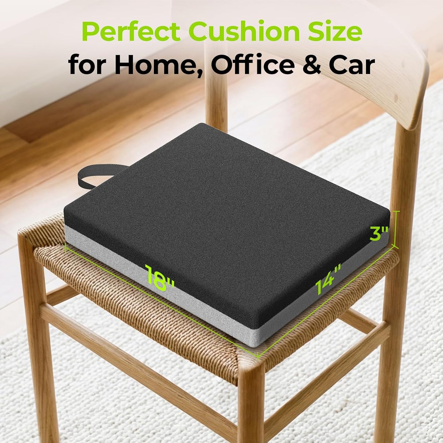 AUVON Ventilation Seat Cushion with Innovation Heat Dissipation Design | Wheelchair Cushion with Supportive Memory Foam, Waterproof & Anti-Slip Cover, Improve Lower Back & Tailbone Comfort