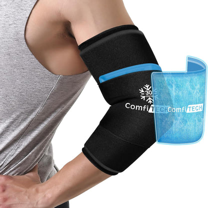 ComfiTECH Elbow Ice Pack Wrap for Arm, Knee & Calf, Flexible Ice Sleeve, L | Multi-Use Gel Ice Sleeve for Tennis Elbows, Golfers Arm, Reusable Cold Compression for Elbow Joint & Muscle Relaxation