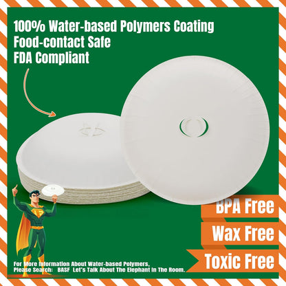 Paper Microwave Cover, 10 Inch Disposable Splatter Guard for Food, 25 Pack | BPA Free, Non Toxic, Non Plastic, Food Grade Paper, Microwave Safe, Heat Resistant, Splatter Protection, Steam Vent Design