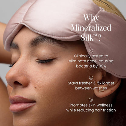 Nodpod Mineralized Silk Gentle Pressure Sleep Mask - Strap-Free, Light-Blocking Design for Sleep, Travel & Relaxation - Weighted Eye Pillow, Machine Washable (Willow)