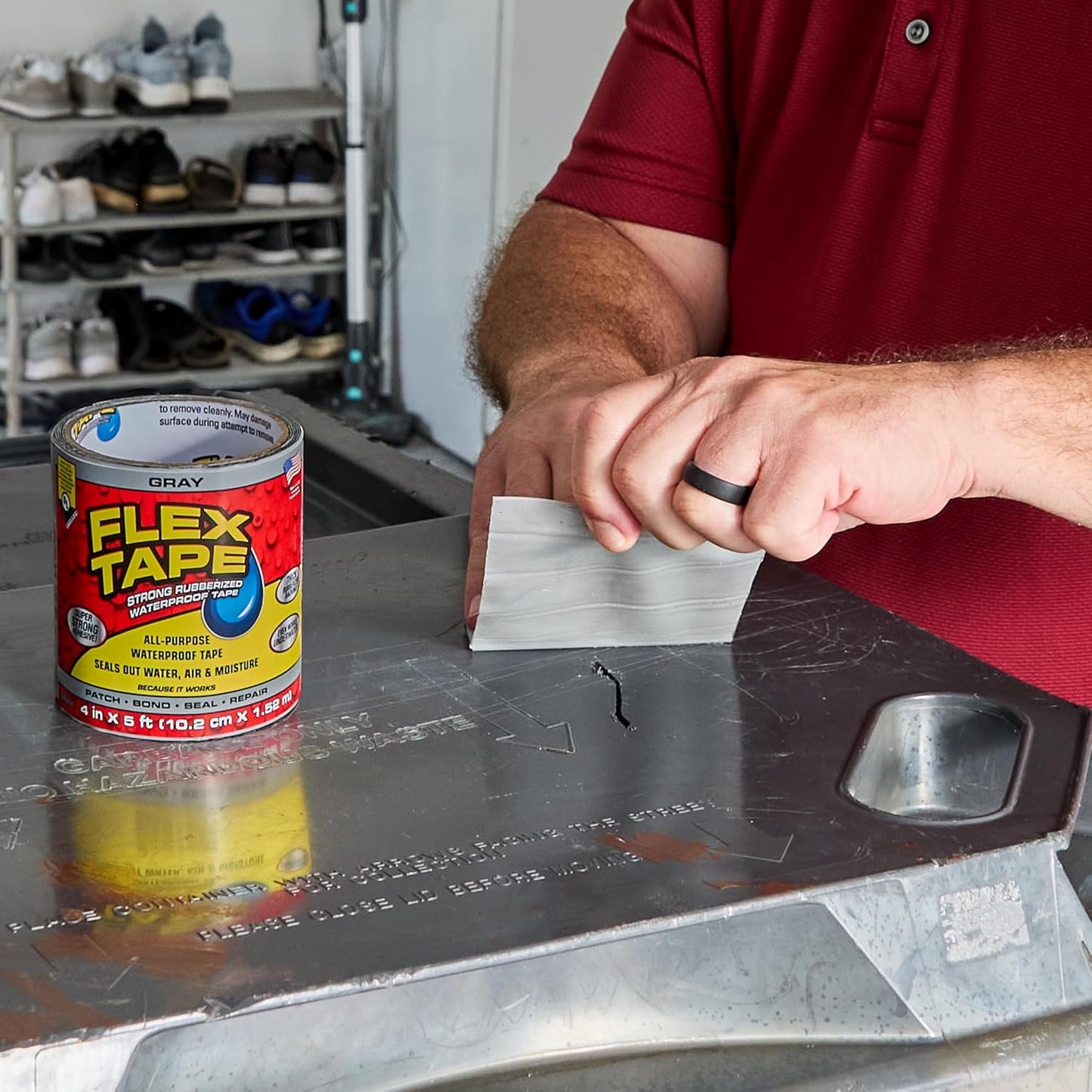 Flex Tape, Original Thick Flexible Rubberized Waterproof Tape - Seal and Patch Leaks, Works Underwater, Indoor Outdoor - Home RV Roof Plumbing and Pool Repairs, Clear, 4 in x 5 ft, Pack of 1