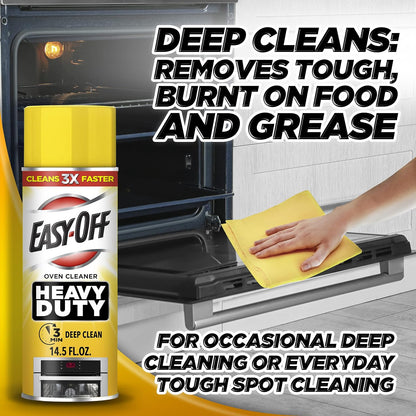 Easy Off Heavy Duty Oven Cleaner, Destroys Tough Burnt on Food and Grease, Fresh Scent, 14.5 oz Can