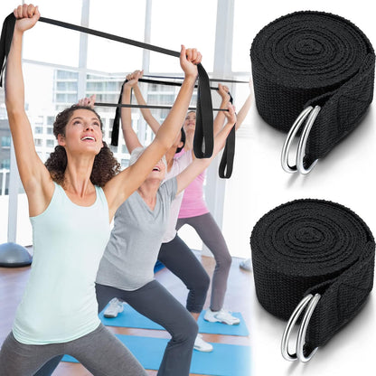 6 Pcs Yoga Strap for Stretching 8 ft Yoga Exercise Adjustable Straps Bands with Safe D Ring Buckle for Pilates, Gym Workouts, Fitness, Physical Exercise, Dance, Improve Flexibility
