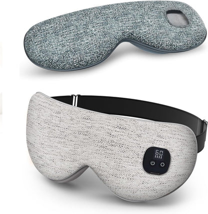 Heated Eye Mask for Dry Eyes, Cordless Warm Eye Compress with 4 Heat & time Levels, Eye Heating pad for Blepharitis, Styes, Travel, Improved Sleep, Gift (Navy Blue)