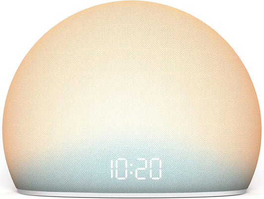 HOUSBAY Sunrise Alarm Clock with White Noise Sound Machine for Bedroom | Wake-Up Light, 5 Gentle Alarm Sounds, 20 Soothing Sleep Sounds, Dimmable Display, Phone-Free Bedside Clock