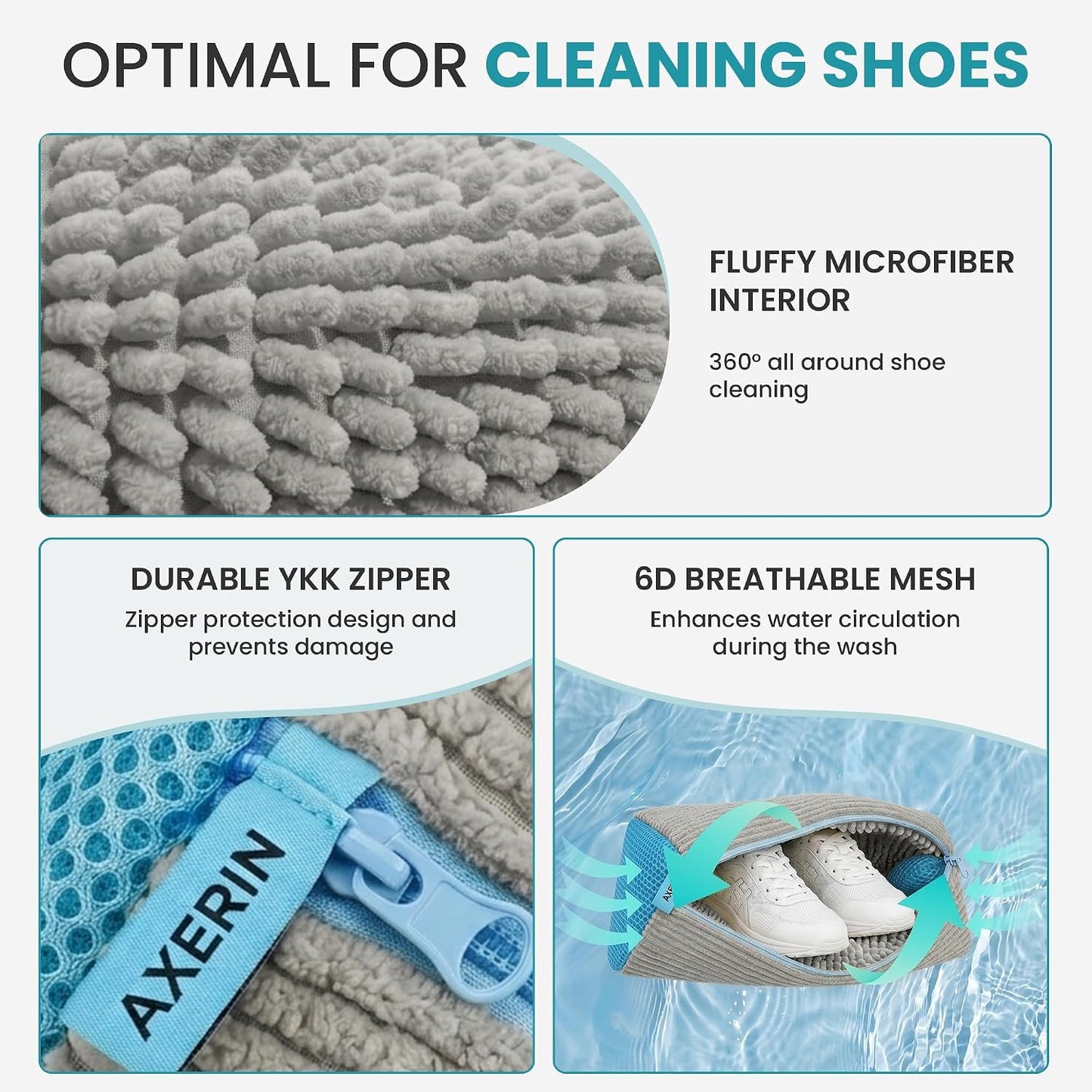 Shoe Washing Machine Bag for Washer and Dryer – 2pc Reusable Shoe Cleaning Bag for Sneakers & Tennis Shoes