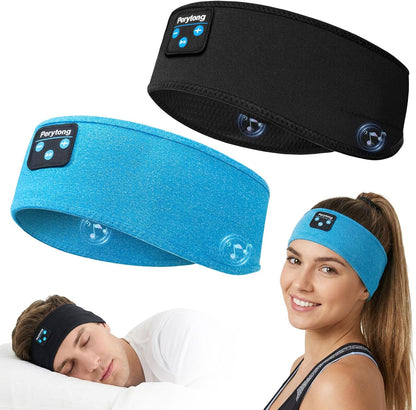 Perytong 2 Pack Sleep Headphones, Sleeping Headphones | Bluetooth Headband with Ultra-Thin HD Stereo Speaker, Wireless Headphone for Sports, Insomnia, Yoga, Air Travel, Meditation