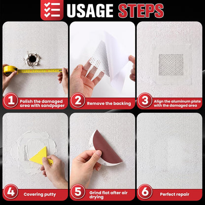 Drywall Repair Kit 30 Pack, 2/4/6/8 inch Drywall Repairs Patch, Dry Wall Patch with Scraper and Sandpaper for Drywall Repair Patch Kit