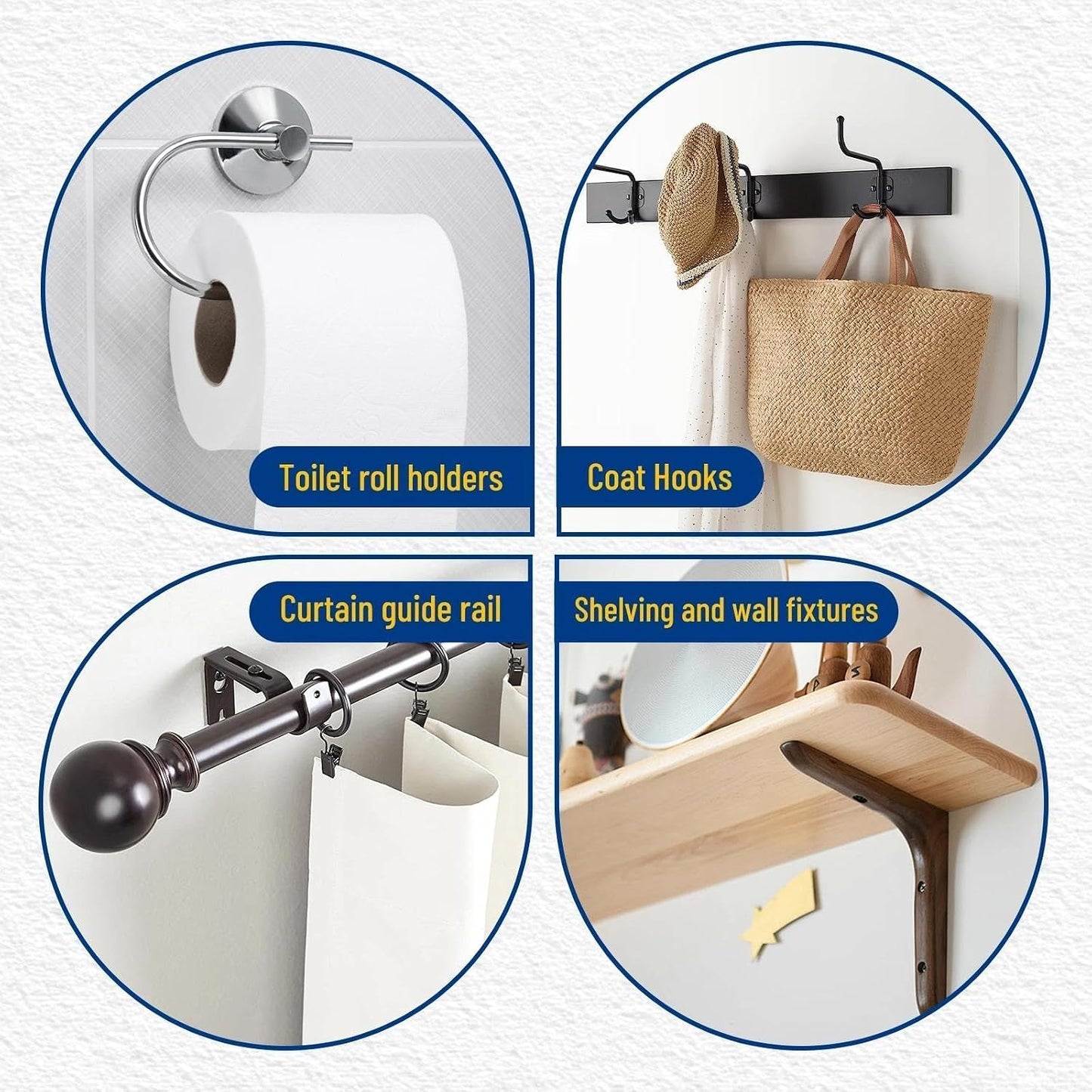 Kenbry Drywall Anchor Repair Kit,1.96' x 39.37' Patch Easy Cut for Fast Loose Anchors Fix, No Need to Redrill or Fill, Ideal for Most of Surfaces