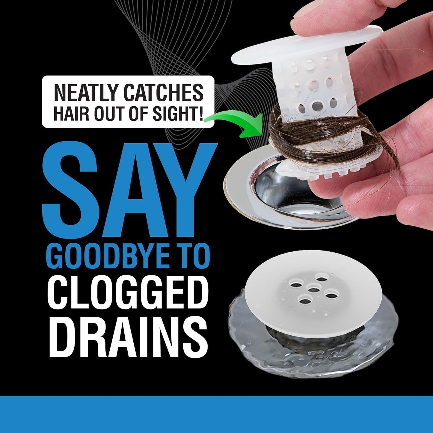 TubShroom Bathtub Drain Hair Catcher – in-Drain Tub Strainer & Clog Prevention Protector, Fits Standard 1.4”–1.75” Tub Drains, Easy Clean, Captures Human & Pet Hair Out of Sight (Gray)