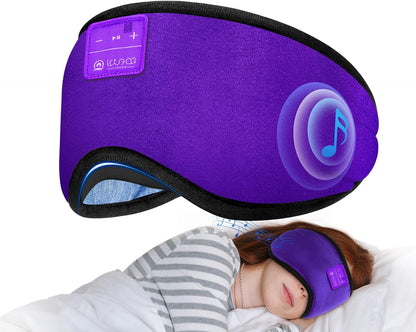 LOVE EYE Sleep Headphones Bluetooth 5.4 Sleeping Eye Mask Wireless Music Earphones with Built-in HD Speakers for Side Sleepers Cotton Sleeping Headphones for Women Men Gifts (Lavender Purple)