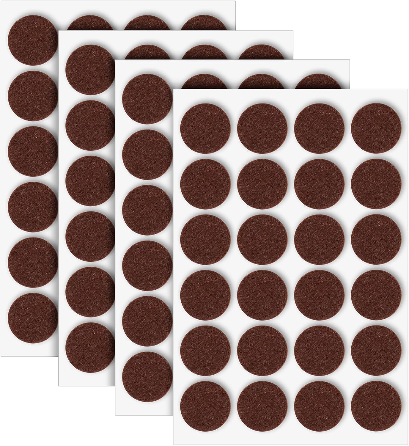 96Pcs Felt Furniture Pads for Hardwood Floors, 3/4" Self Adhesive Chair Felt Pads Felts Furniture Pad from Furnitures Scratches Moving Your Furnitures Smoothly for Chairs, Tables, Couches (Brown)