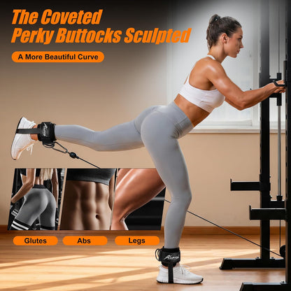 HPYGN Ankle Strap for Cable Machine, Padded Ankle Straps for Cable Machine Kickbacks, Glute Workouts, Leg Extensions, Curls, Booty Hip Abductors Exercise, Adjustable Comfort Ankle Cuff for Gym