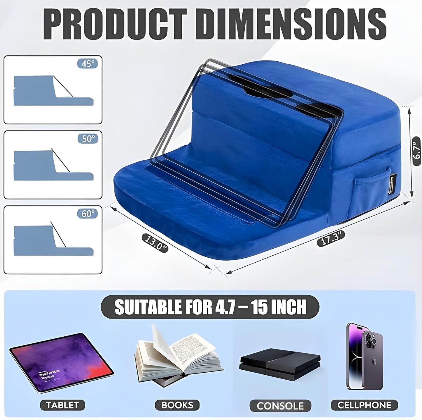 Couch Cup Holder Tray Pillow - Bed, Couch Caddy, Sofa, RV & Car - Holds Drinks, Snacks, Remotes, Phones, Kindle, Tablet | Bed Cup Holder (Grey)