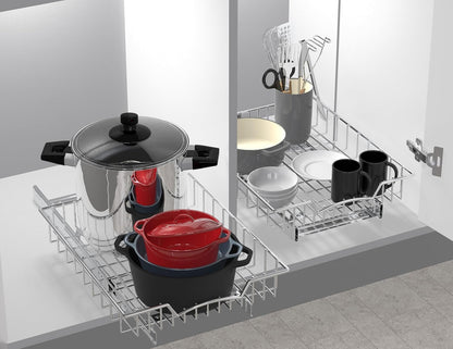 Simple Houseware Under Cabinet Pull Out Sliding Shelf, 21" Dx11 W, Chrome