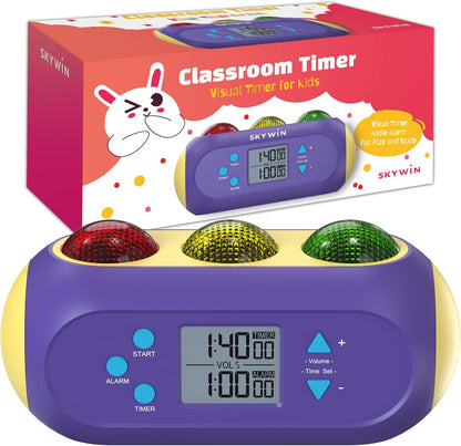 Visual Timer for Kids, Interactive Light and Sound Visual Timer for Classroom with Red, Yellow, and Green Lights, Engaging Timer for Kids, for Teachers, or Holiday Present