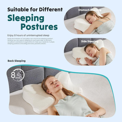 Sweetcrispy Cervical Pillow for Neck Pain Relief, Cooling Memory Foam