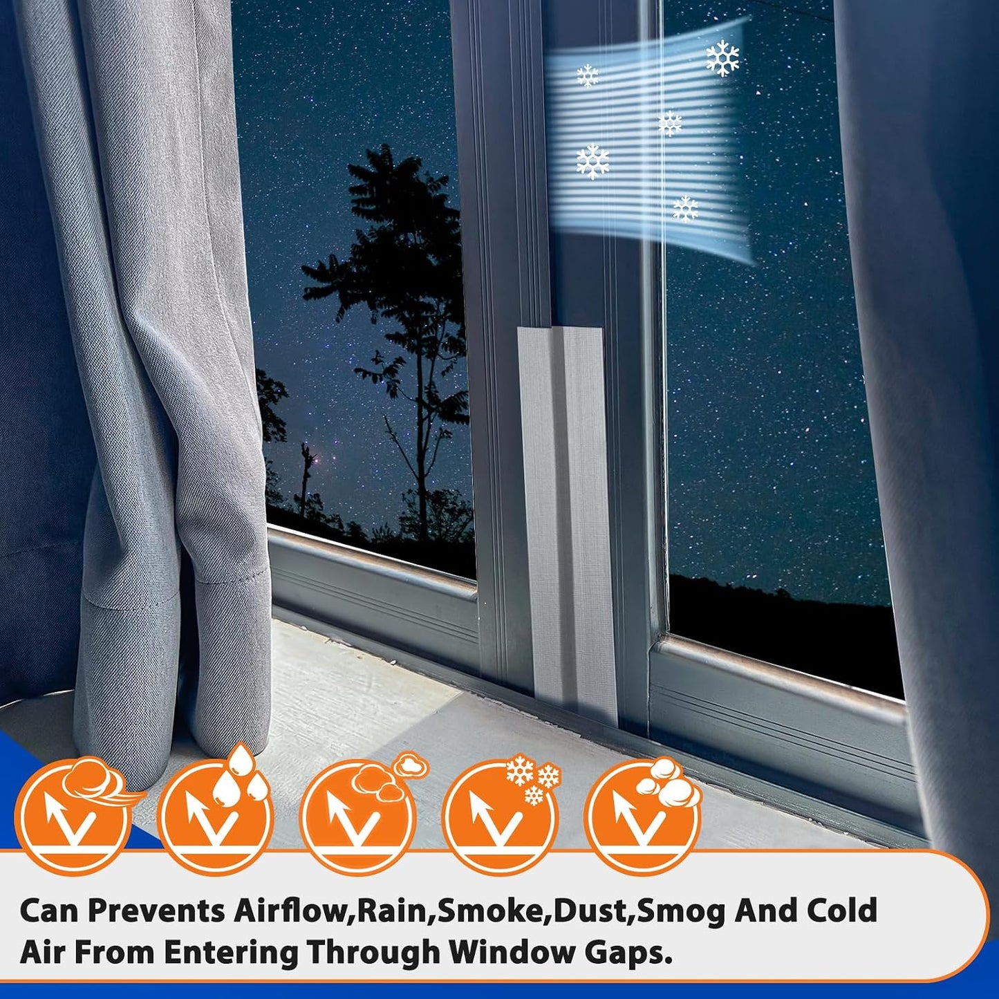 White Window Weather Sealing Tape, AC Air Conditioner Sealing Tape | Window Draft Isolation, No Residue, Self Adhesive for Keep Out Cold Air Dust Rain, Waterproof