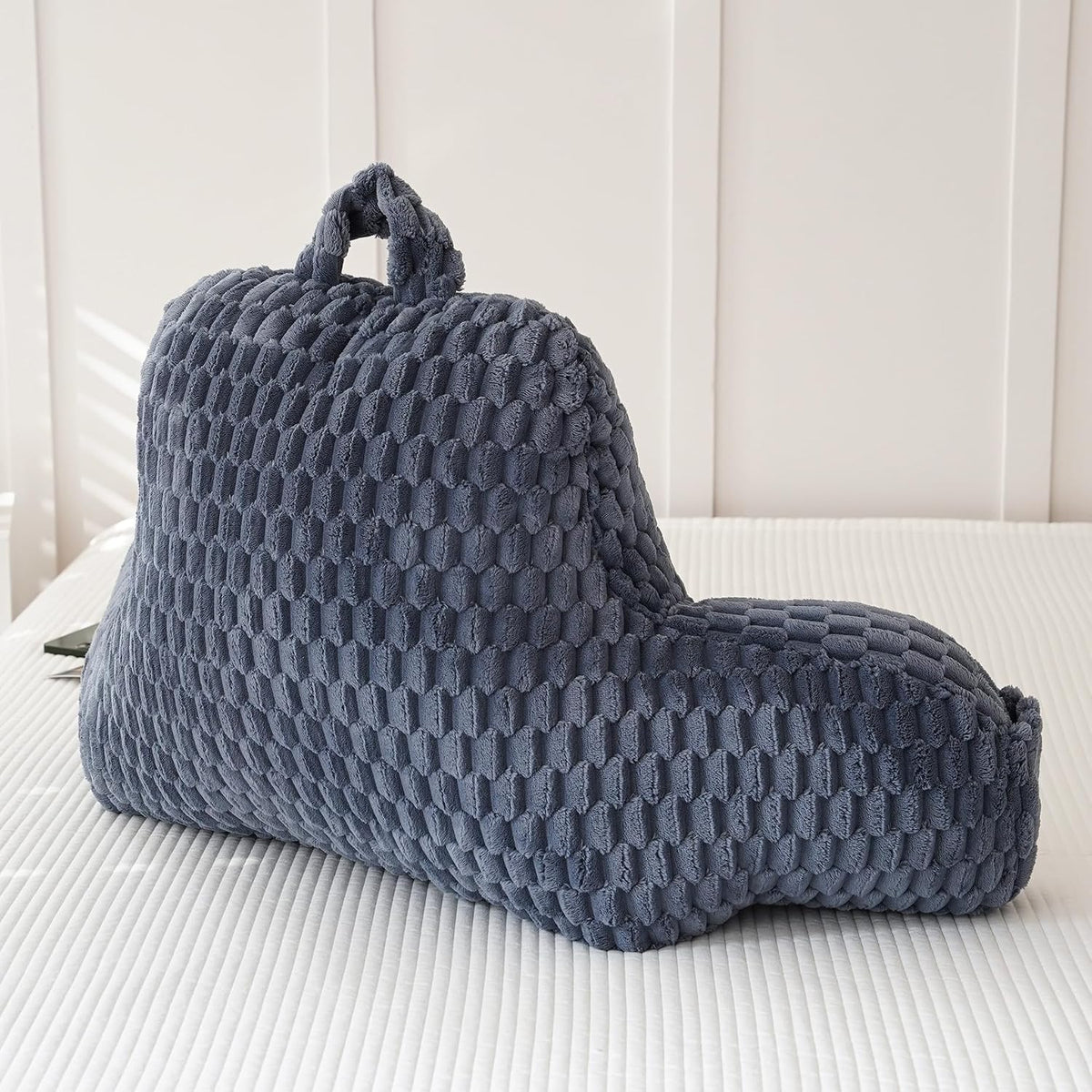 Large Reading Pillow for Adults, Back Support Pillow for Sitting Up in Bed with Arms, Couch for Lounging Bedrest, Pink