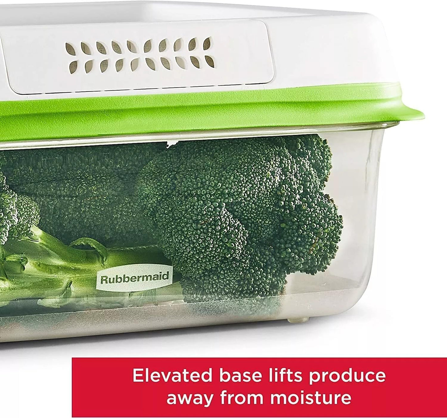 Rubbermaid FreshWorks Saver, Large Short Produce Storage Container, 11.3-Cup, Clear