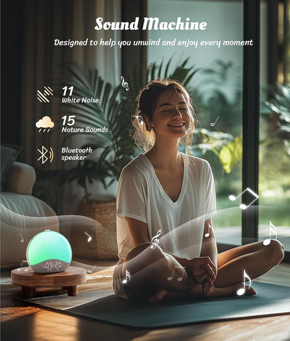 ecozy Sunrise Alarm Clock for Bedroom, White Noise Sound Machine