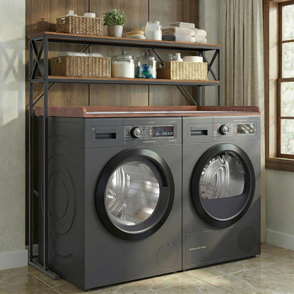 Furnaza 59.1" H 3-Tier Laundry Room Over Washer Dryer Shelf, Adjustable | Heavy Duty Steel, 110LB Capacity, 54.7"Wx9.4"D Interior, Easy Assembly, Great for Bathroom Laundry Mudroom Pantry Workshop