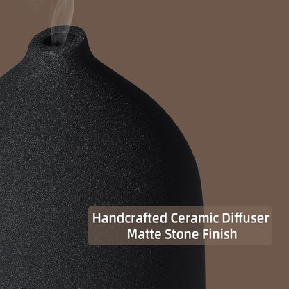 Gooamp 200ML Ceramic Essential Oil Diffuser for Home - Ultrasonic Aromatherapy Diffuser Humidifier with 7 Color LED Lights, Auto Shut-Off, 3 Timers for Bedroom, Office, Yoga, Black