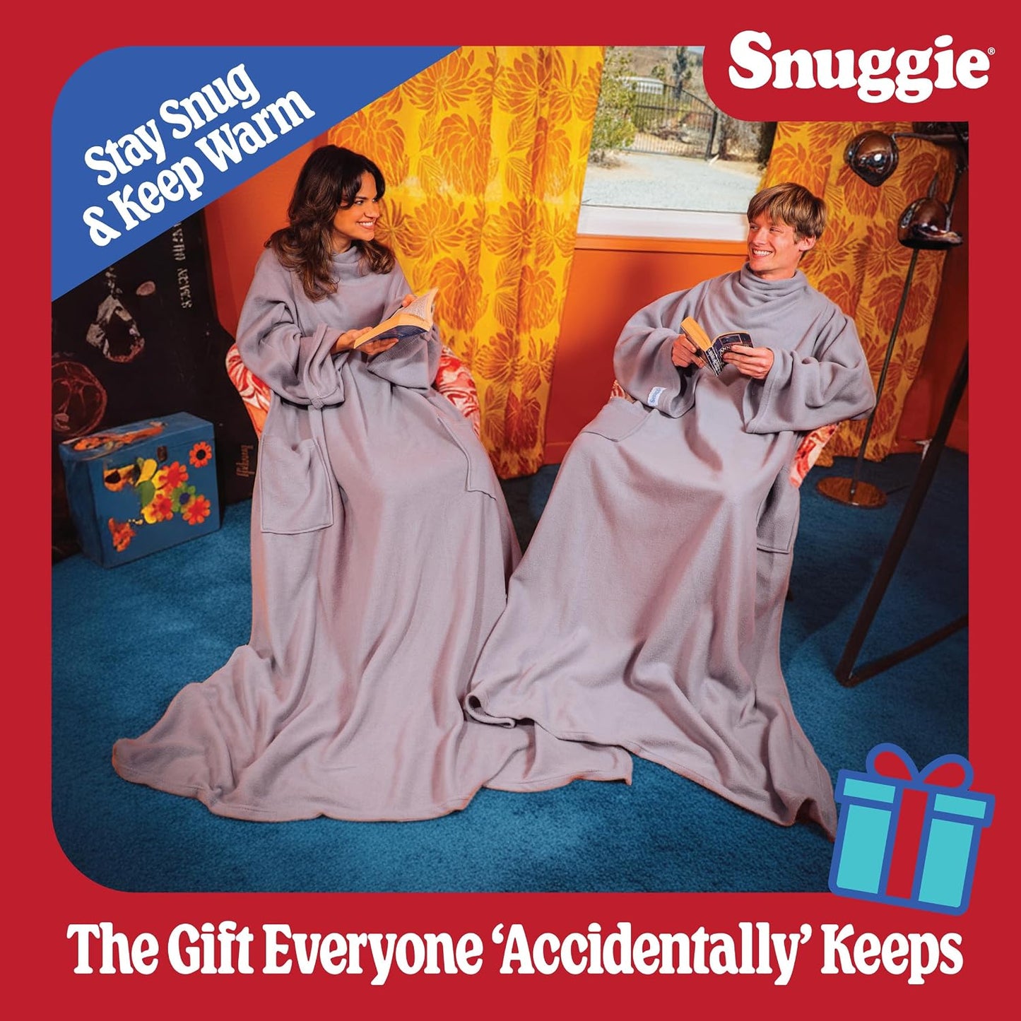 Snuggie The Original Wearable Blanket With Sleeves & Pockets | Cozy Oversized Throw for Adult Men & Women | One Size, 71x54