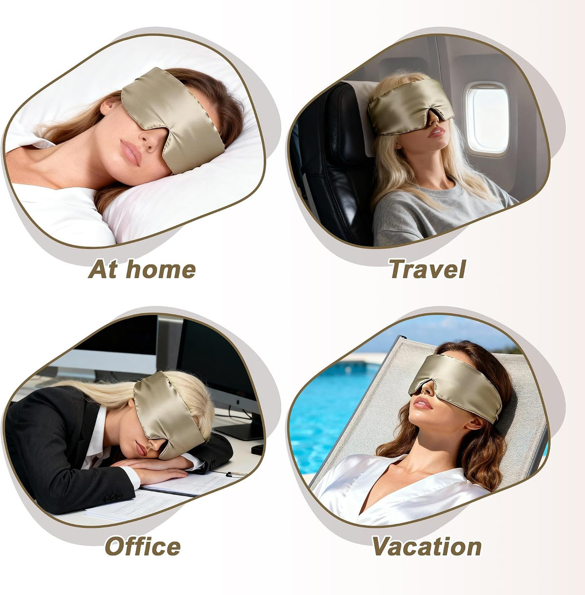 VOCOSTE 3D Pure Silk Sleep Mask with Travel Pouch, Black