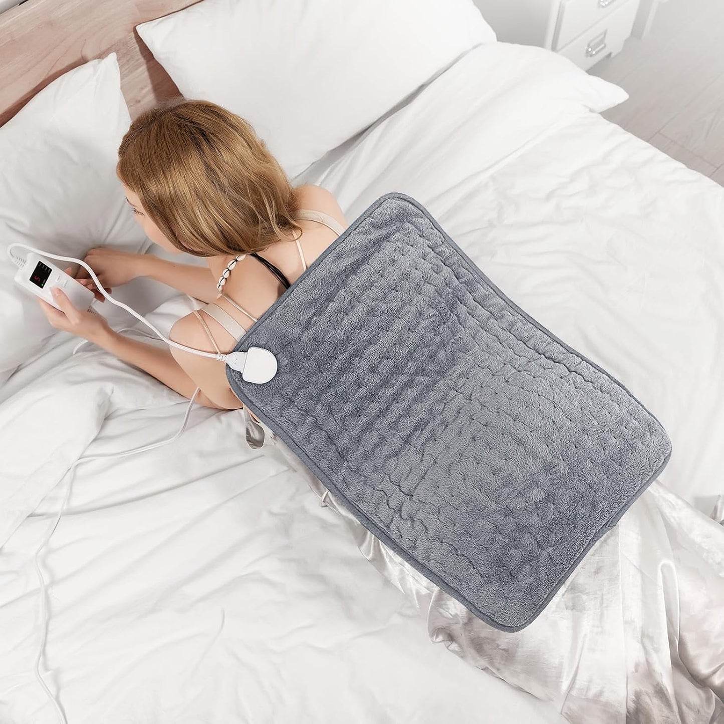 Heating Pad for Back, Neck, and Shoulder Pain Relief, Electric Heat Pad with 6 Heat Levels, Moist Heat Option, Auto Shut-Off, Birthday Christmas Gift for Women Men Mom Dad Grandma, Gift for her