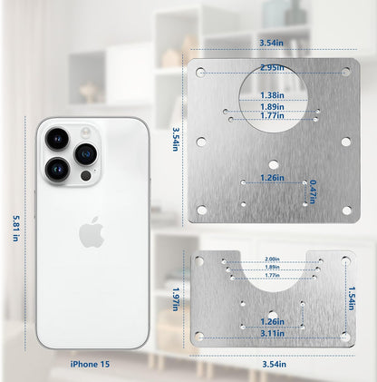 6 Pack 1mm Heavy Duty Cabinet Hinge Repair Plates, Stainless Steel Kit for Stripped Cupboard Door Hinges, 6 Large with 36 Screws, Kitchen Bathroom Furniture Fix
