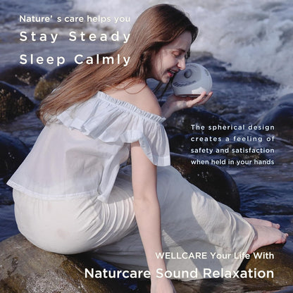 WELLCARE - Naturcare Sound Relaxation: 7 Nature Sound Machine with White Noise, Sleep Aid for Babies and Adults, Stepless Volume, Timer, Adapter Powered (Included) or Battery Operated (Not Included)