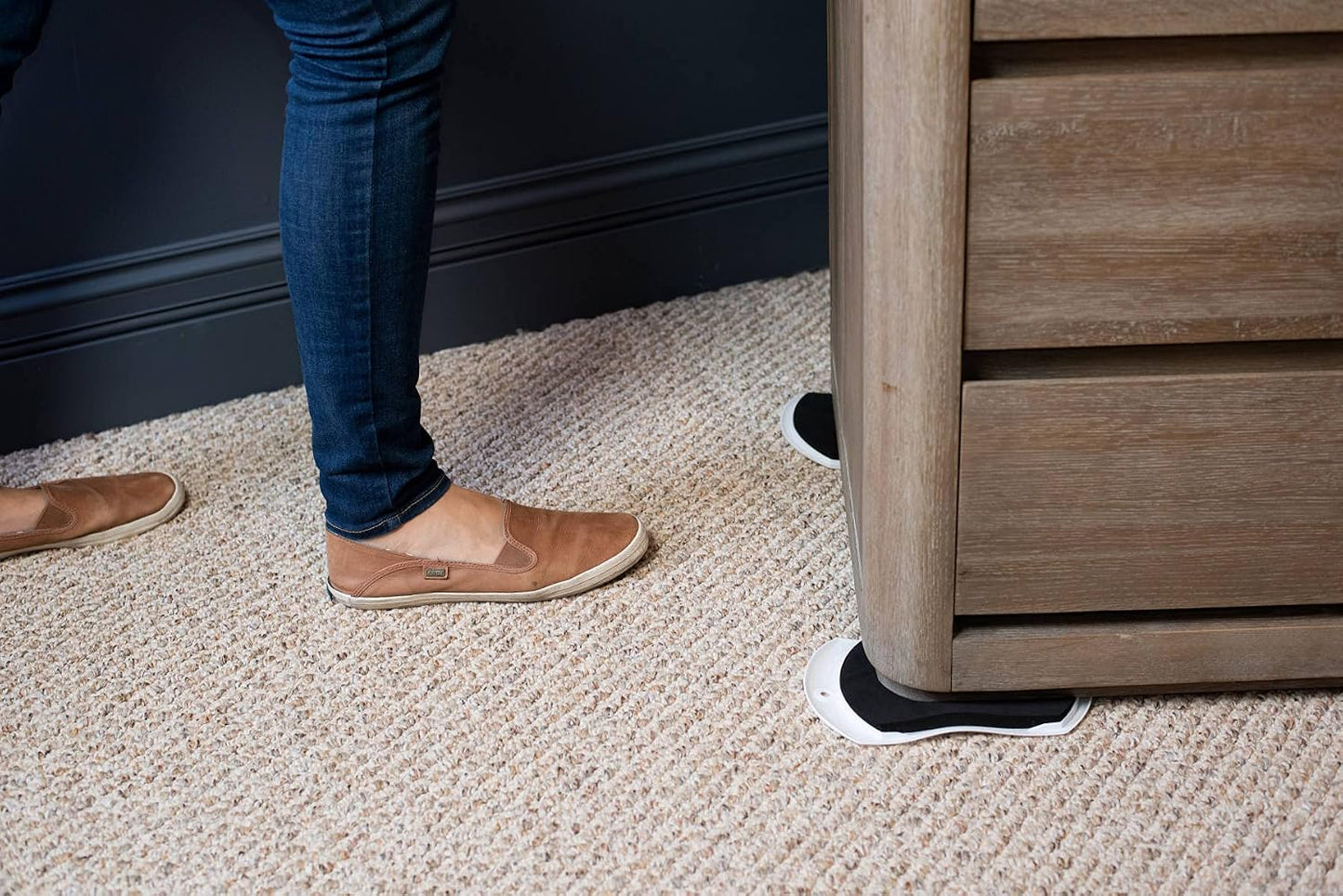 Furniture Slides for Carpet, Large (9” x 6”) - Easily Move Sofas, Loveseats, Cabinets, Bookcases, and More (4 Slides per Set)