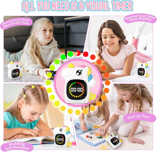 Unicorn Rechargeable 99M Visual Timer for Kids, Potty and Home Study Timer | Digital Adjustable Volume Countdown Classroom Timer ,Visual Time Progress Display,