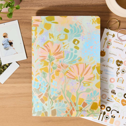 Wellness Log Petite Planner - Bold Florals
