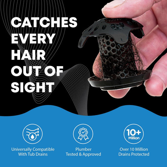 TubShroom Ultra Revolutionary Bath Tub Drain Protector Hair Catcher/Strainer/Snare, Stainless Steel, Stainless Combo