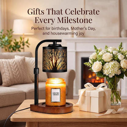 Candle Warmer Lamp with Timer & Dimmer- Electric Wax Melt Warmer with Adjustable Height for Scented Candles, Home Décor Fragrance and House Warming Birthday Gifts for Women Mom